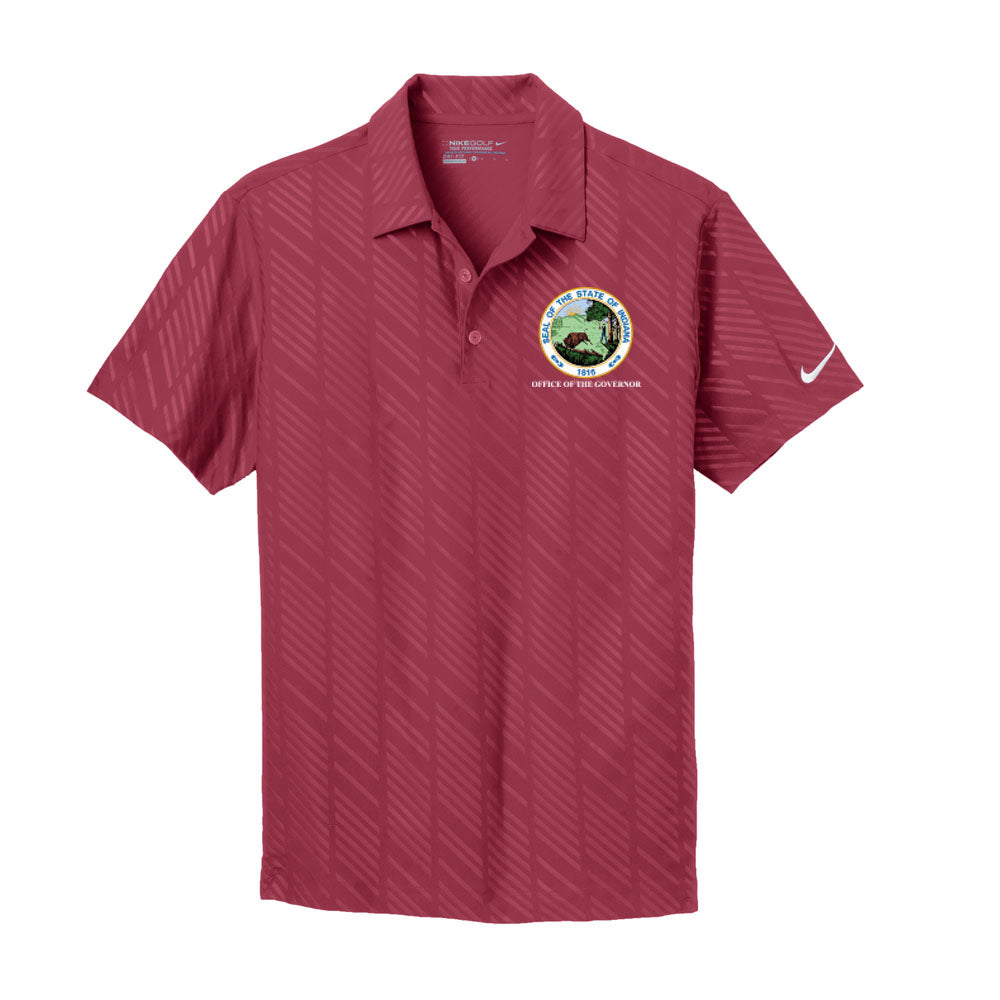 Nike Golf Dry-Fit Embossed Polo - Office of The Governor Indiana State Seal