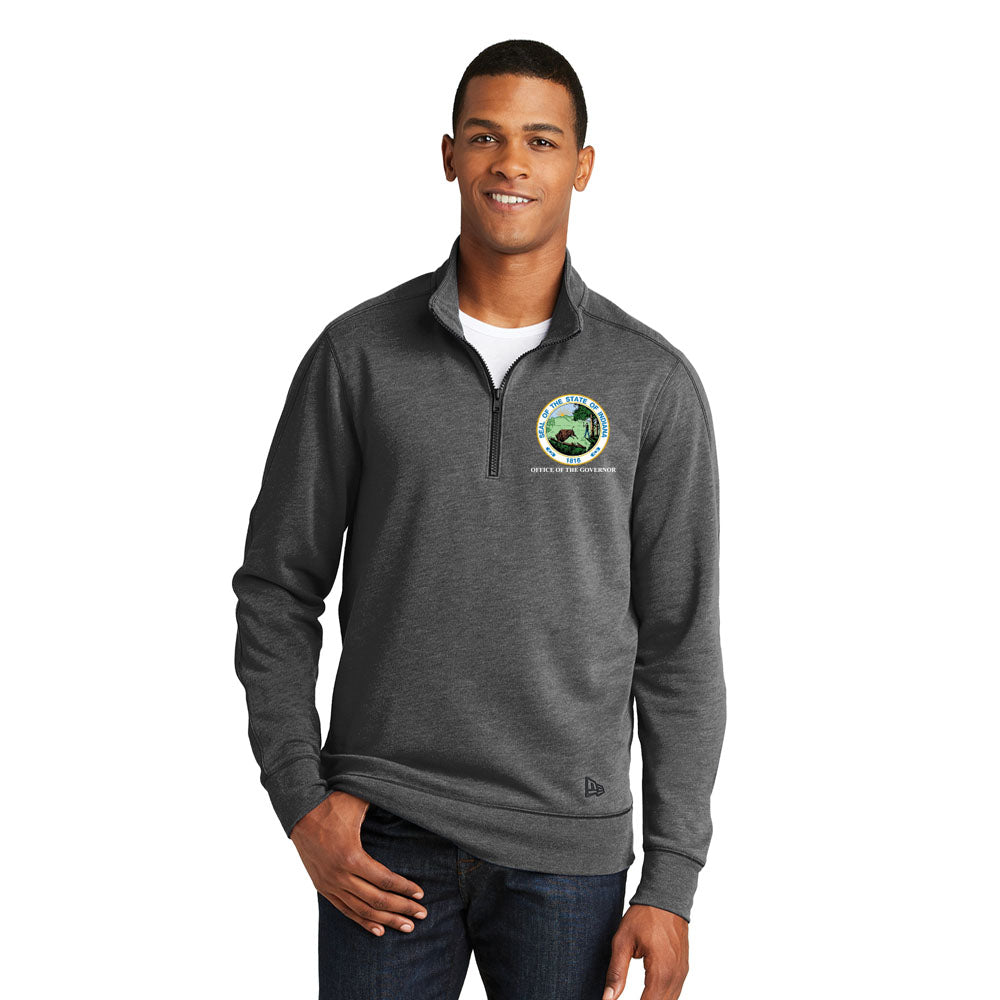 NEW Heavy Weight PosiCharge Sport-Wick Heather Fleece 1/4-Zip - Office of The Governor Indiana State Seal